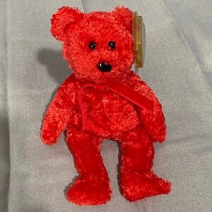 2001 Ty Beanie Baby Cizzle The Vibrant Red Bear Teddy Bear